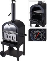 MaxxGarden Pizza oven - Smoker barbecue houtskool 45 x 65 x 158cm