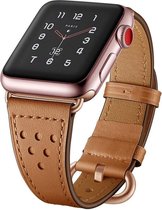 Wabando Leren Bandje Exquisite Bruin compatibel met Apple Watch 41/40/38 mm