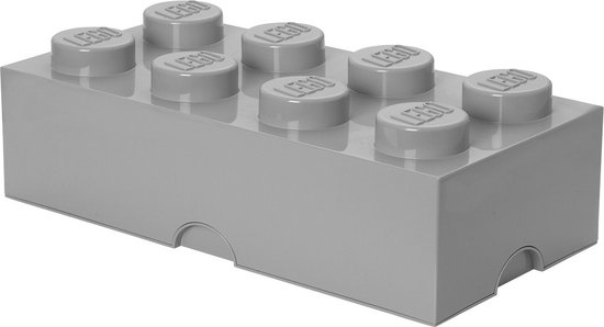 Naschrift kubus documentaire Opbergbox Brick 8, Grijs - LEGO | bol.com