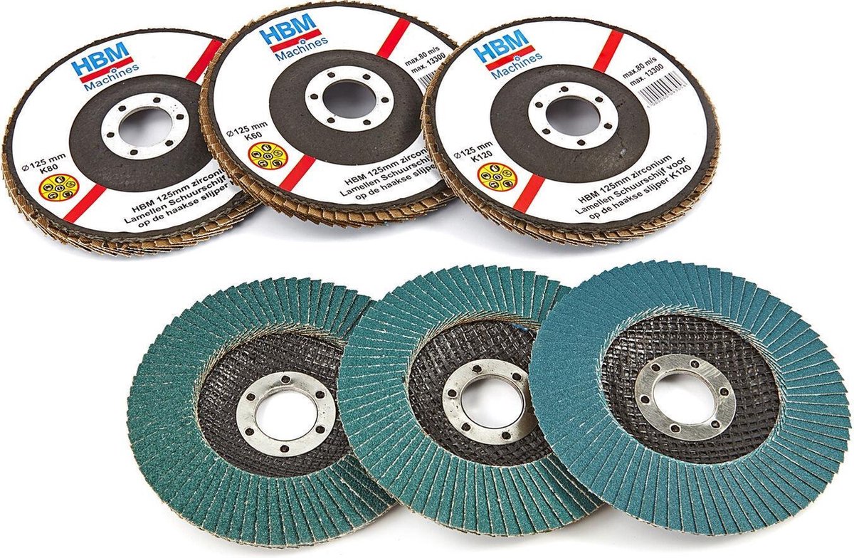 20 Disques à Lamelles T29 - 125mm - Grain K80 Corindon Zirconium - Pour Meuleuse D’angle - Métal, Inox, Bois