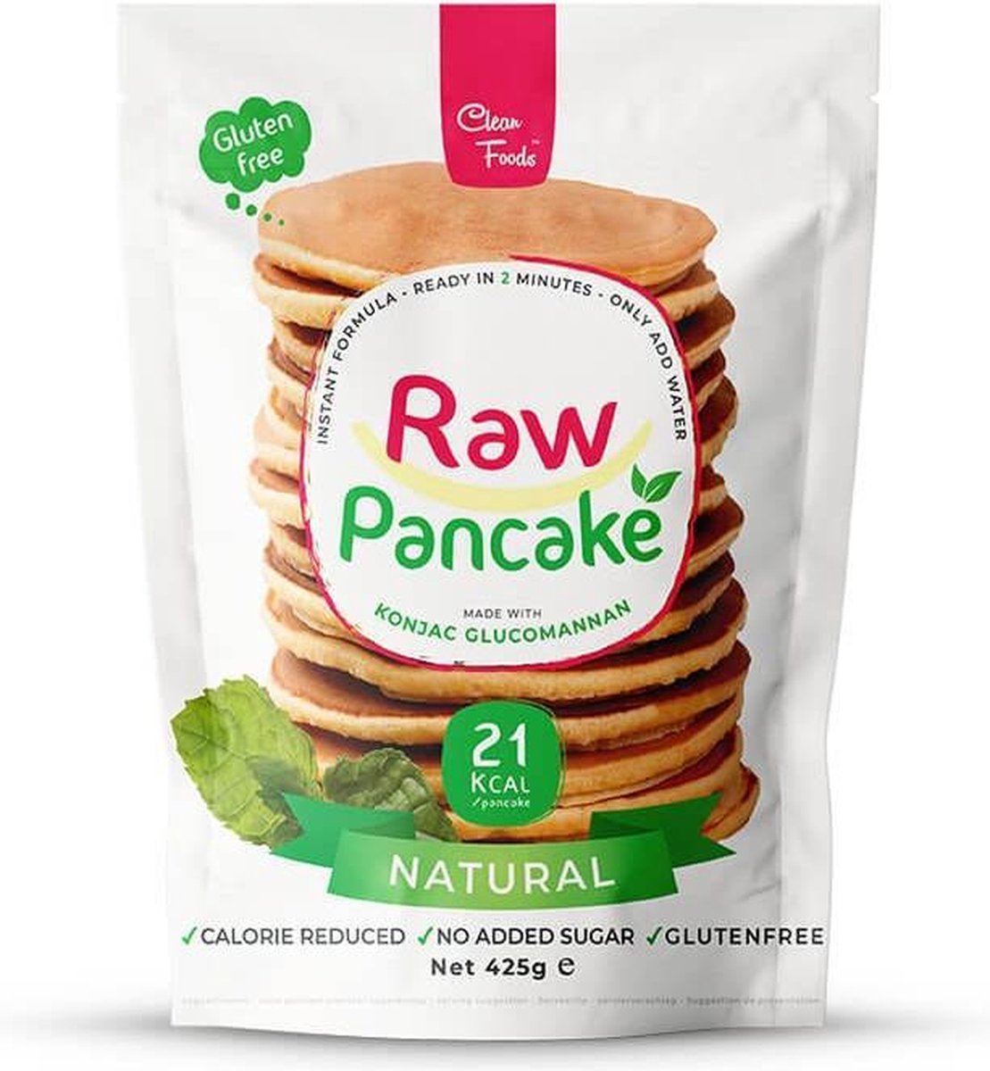 Goedkoopste Clean Foods | Raw Pancake | Naturel | 1 x 425 gram