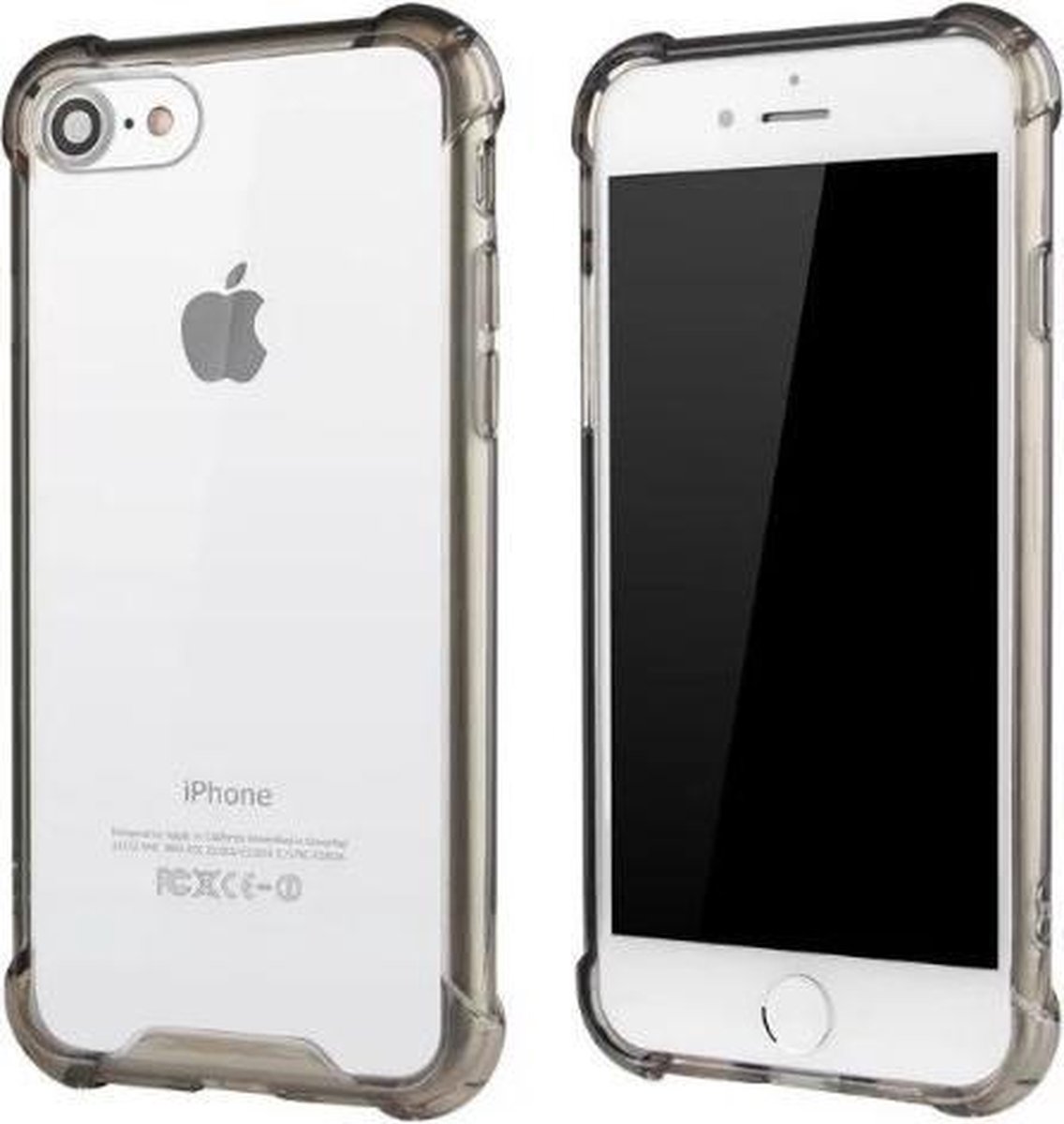 iPhone SE (2020) / 7 / 8 bumper case TPU + acryl - transparant zwart