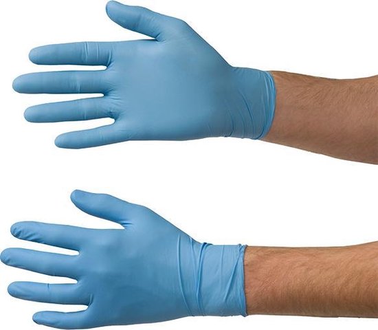 Woedend Oh operatie Nitril handschoenen blauw - Maat L - Latex vrij - Poedervrij - 100 stuks |  bol.com