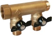 SOMATHERM Minikleppen sanitair spruitstuk met vlakke zitting - 3/4 - 2 uitgangen