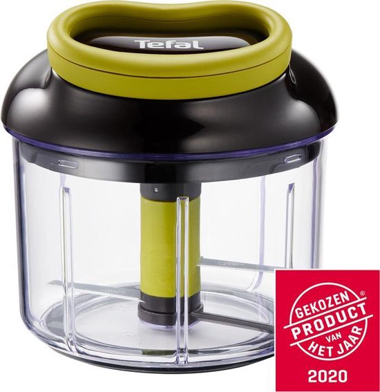 Tefal hakmolen met groene ring en transparante kan, 900 ml. Gekozen product van het jaar 2020.