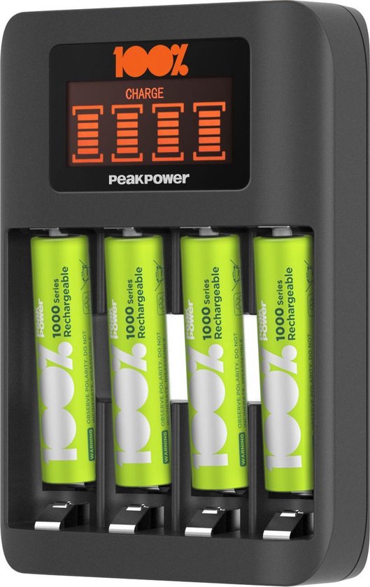 meteoor binnenvallen Gezag Batterij oplader voor AA en AAA - Batterijlader incl. 4 AAA oplaadbare  batterijen -... | bol.com