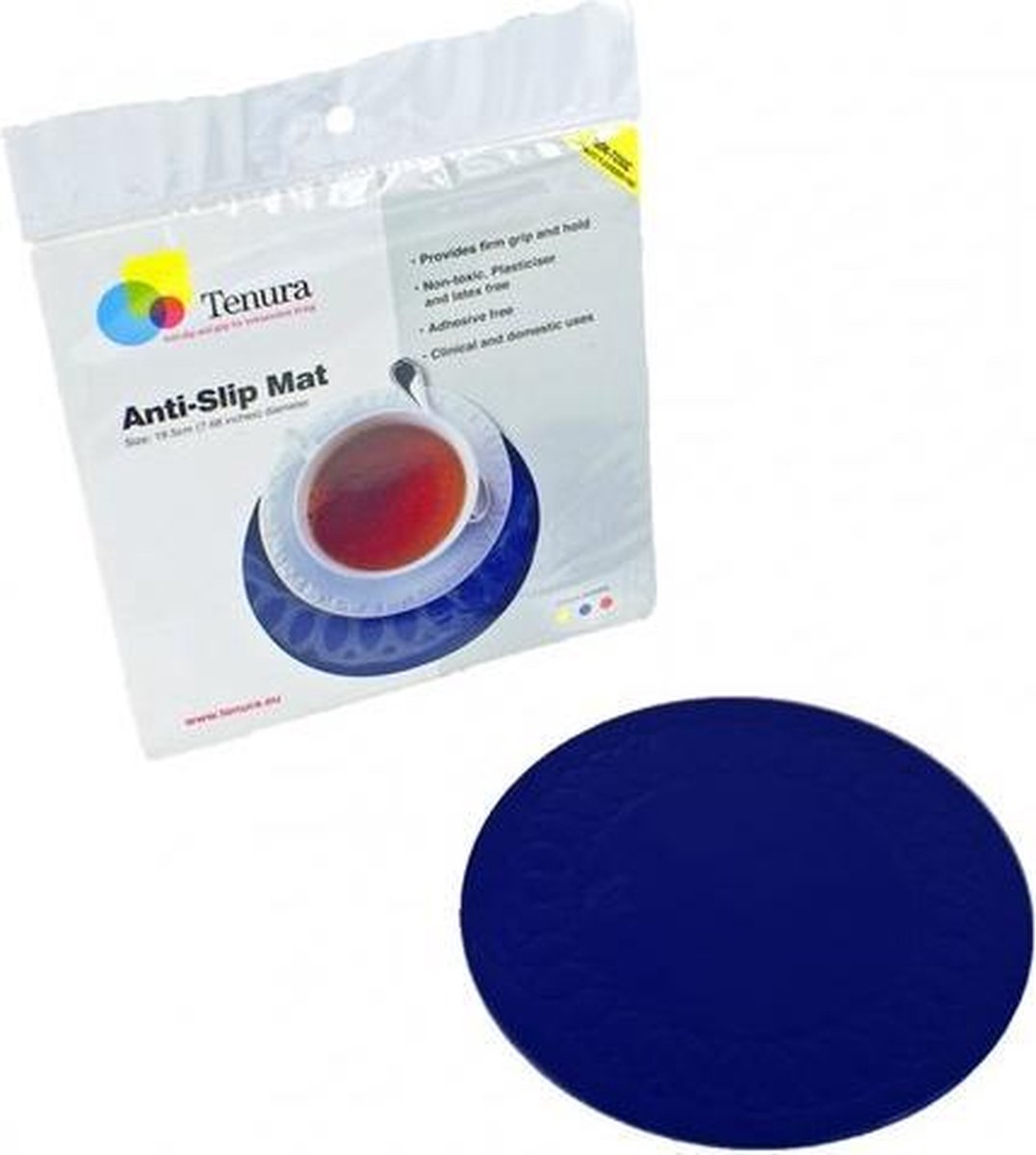 Goedkoopste Anti-slip matten rond - 14 cm blauw - Able2