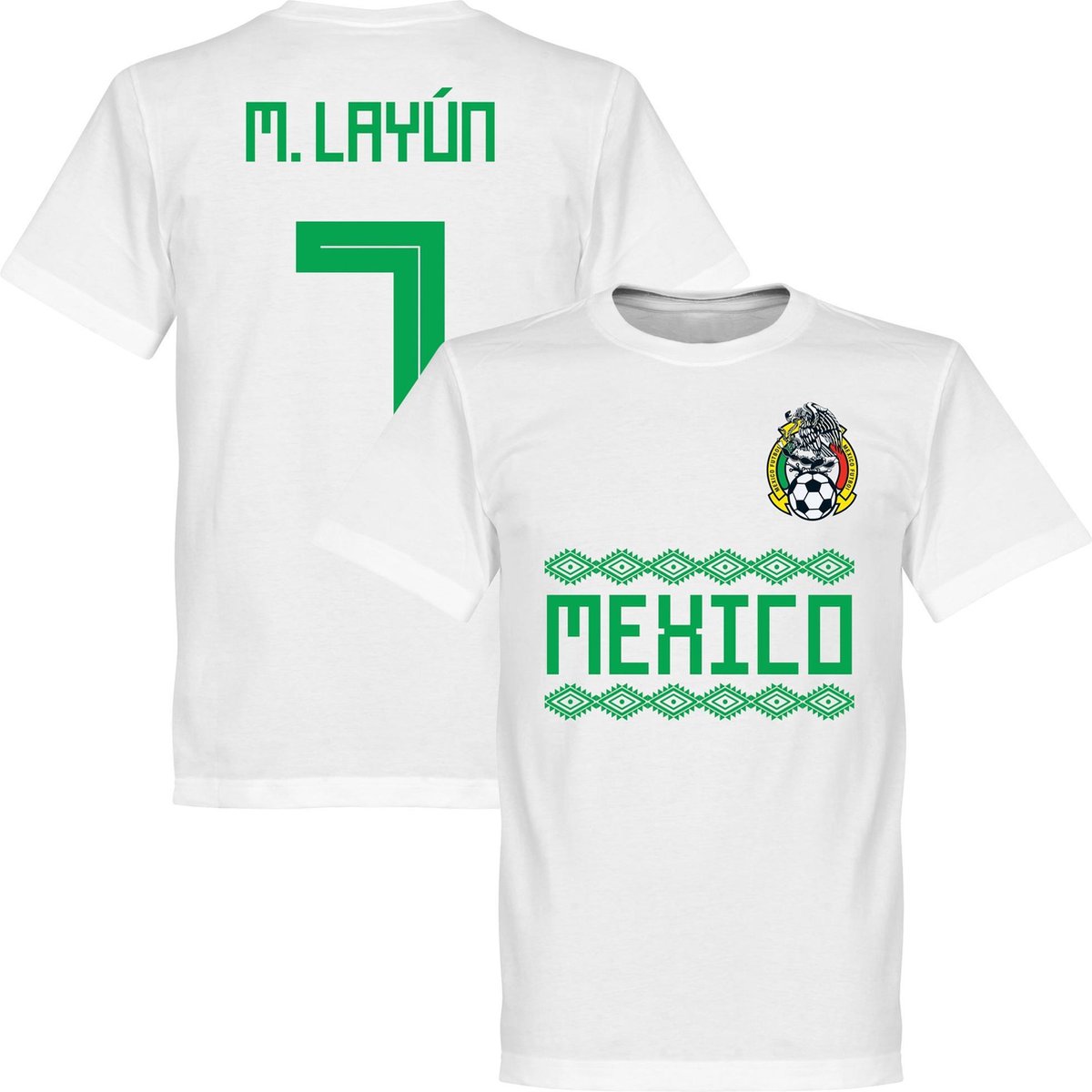 Mexico M. Layun 7 Team T-Shirt - Wit - XXL
