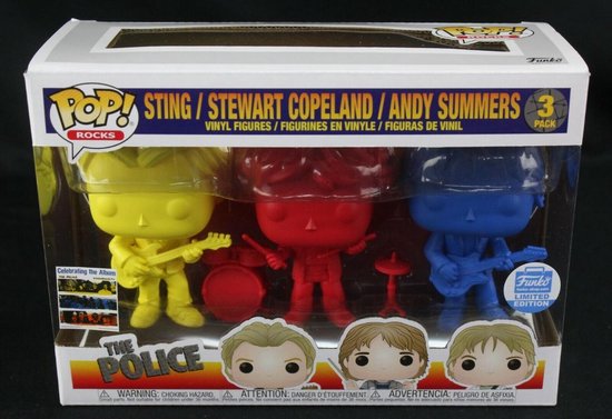 Funko Pop Rocks 3-Pack – The Police (Sting, Copeland, Summers) – Exclusivité Funko Shop, Vinyle 9,5 Cm