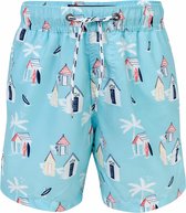 Snapper Rock UV werende Zwembroek Kinderen Cabana Palm - Blauw - Maat 128-134