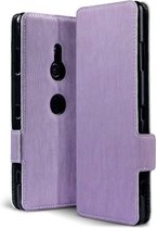 Sony Xperia XZ3 hoesje, MobyDefend slim-fit extra dunne bookcase, Paars | GSM Hoesje / Telefoonhoesje Geschikt Voor: Sony Xperia XZ3