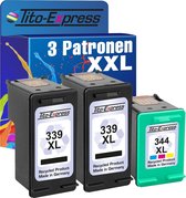 PlatinumSerie® set 3 cartridges alternatief voor HP 339 XL & alternatief voor HP 344 XL