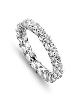 Velini jewels-R3100W-54 -Riviere Ring -925 Zilver gerodineerd-3mm Cubic Zirkonia