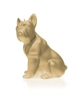 Latte bruin gelakte figuurkaars, design: Bulldog  Hoogte 15 cm (24 uur)