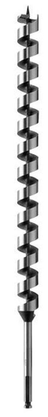 Zilverkleurige Bosch PRO houtboor met donkere spiraal.