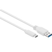 USB-C naar USB-A kabel - USB3.0 - tot 2A / wit - 1,8 meter