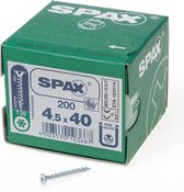 SPAX R 88091 Senkkopf/T-STAR 1191010450403 Vis à bois 4.5 mm 40 mm Torx, 6 pans intérieurs ronds acier étamé par galvan