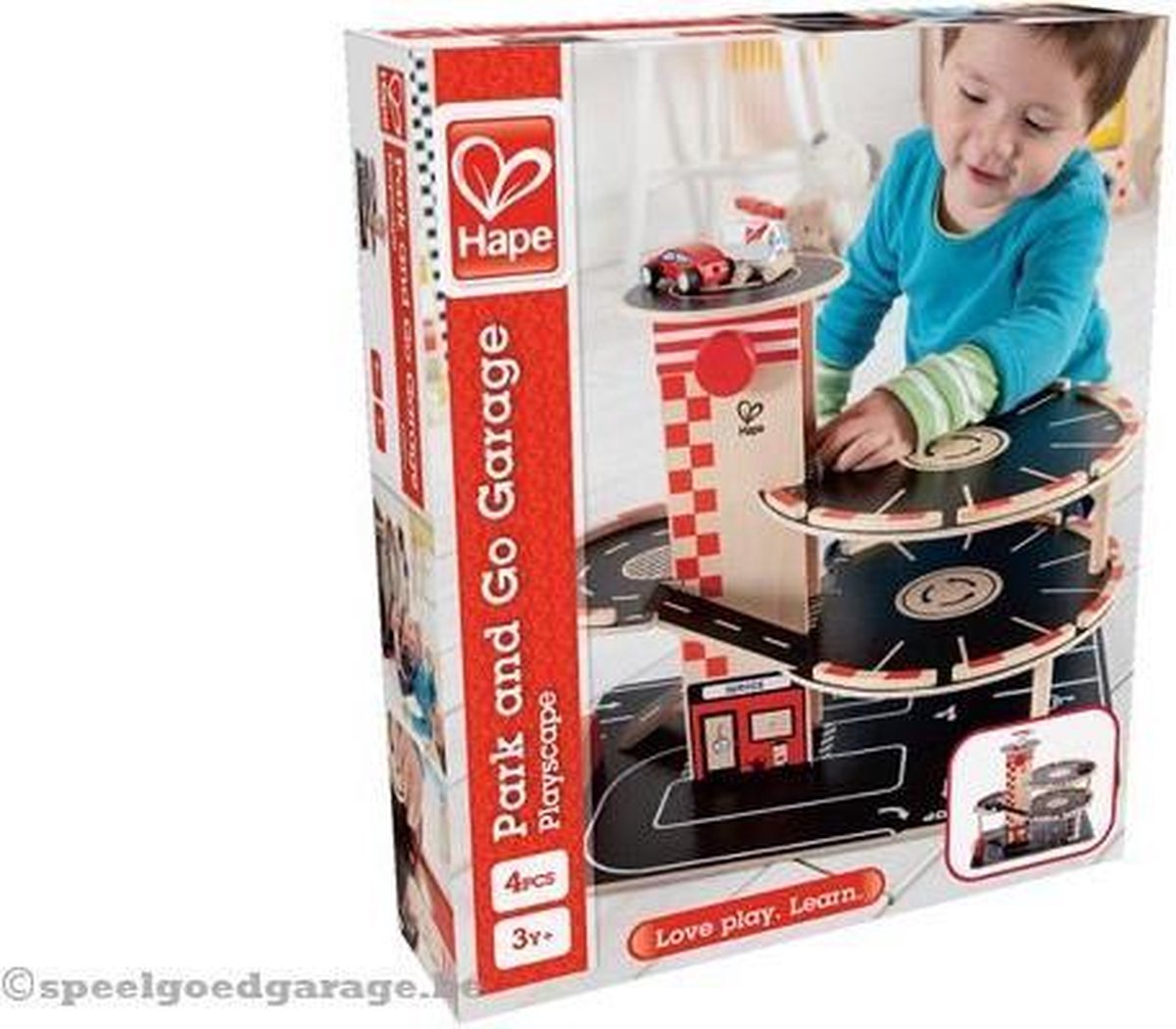 Hape Park & Go Garage - Speelgoed Parkeergarage met Lift, Helikopter en Auto's, 3 jaar+ — afbeelding 11