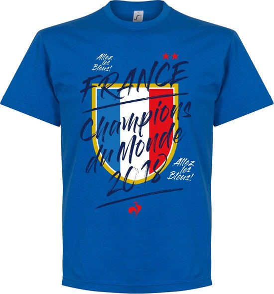 Frankrijk Champion Du Monde 2018 T-Shirt - Blauw - S