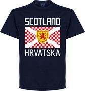 Schotland Kroatië Supporters T-Shirt - Navy - XXXXL