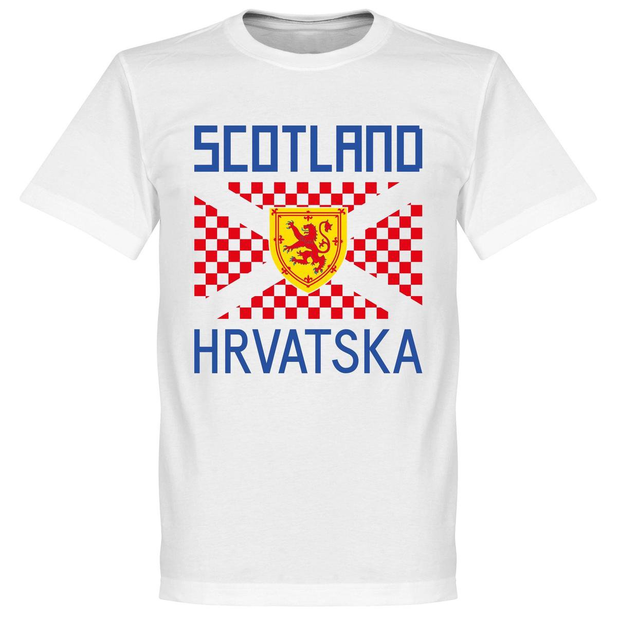 Schotland Kroatië Supporters T-Shirt - Wit - XXXXL