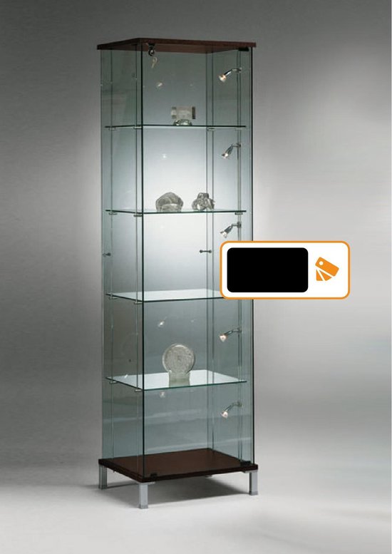 Vitrine Floatline Full Glass Cubic 48RVZ couleur noir avec éclairage de barre LED