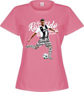 Ronaldo Script Dames T-Shirt - Roze - XXL