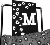 Leopard tekstbord met letter voornaam-leuk voor op een kinderkamer-letter M