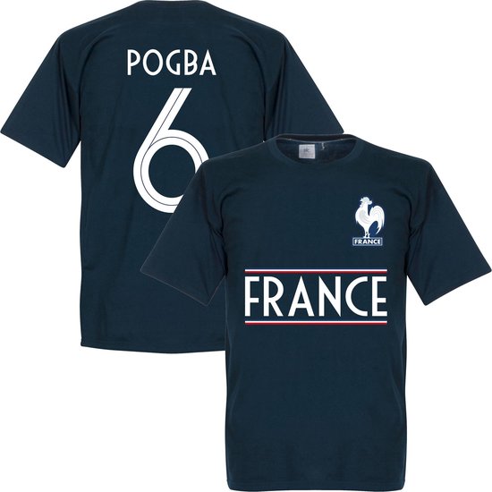 Frankrijk Pogba 6 Team T-Shirt - Navy - XXXL
