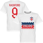 Engeland Rashford 9 Team T-Shirt - Wit - L