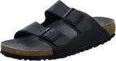 Birkenstock slipper ARIZONA Washed Metallic Antique Black narrow Leather - Maat 40