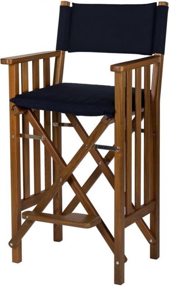 Stuurstoel II Hoog Teak Premium met Navy kussenset