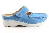 Dames Slippers Wolky 0622711-865 Roll Slipper Blauw - Maat 42