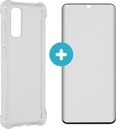 iMoshion Anti-Shock Backcover + Premium Glass Screenprotector voor Galaxy S20 hoesje - Transparant