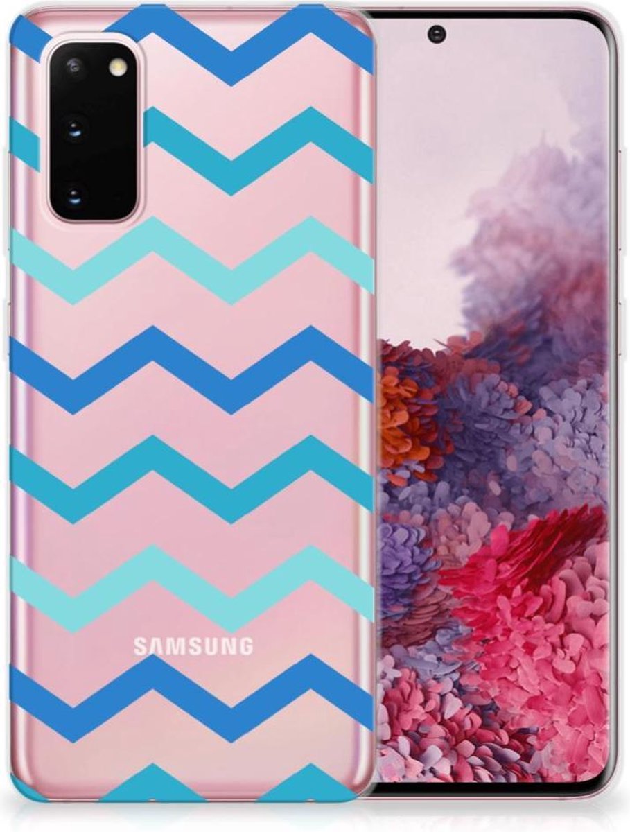 Samsung Galaxy S20 TPU bumper Zigzag Blauw