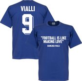 Vialli 9 'Football Is Like Making Love' T-shirt - Blauw - XL