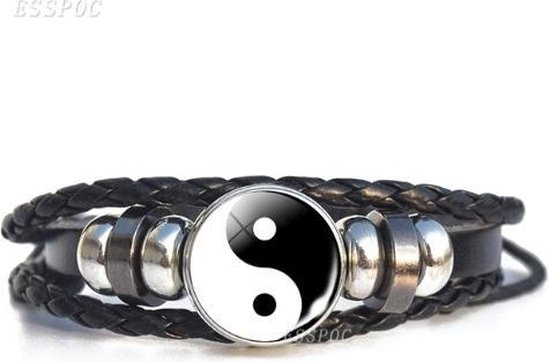 bol.com | Yin Yang armband - love - balance – yoga – ying – yang – zwart –  mannen – dames +...