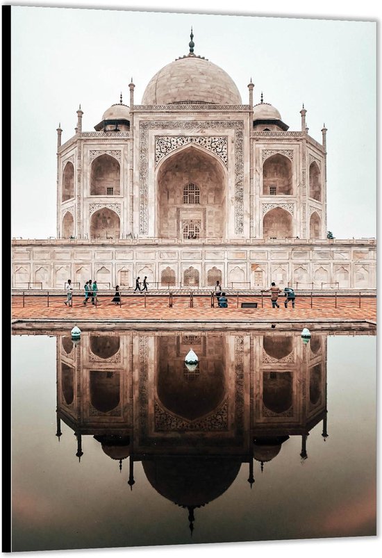 Dibond –Taj Mahal - India – 80x120cm Foto op Aluminium (Wanddecoratie van metaal)