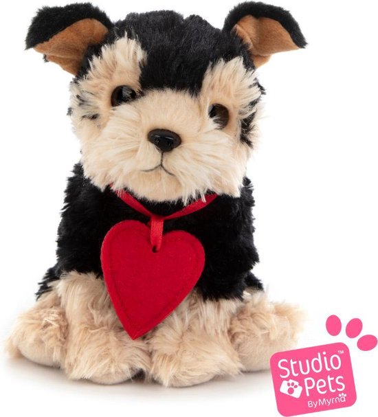 Speelgoed Knuffel Hond - Romeo Yorkshire Terrier 16 cm - Pluche - Incl. koffer