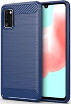 Samsung Galaxy A41 Geborsteld TPU Hoesje Blauw