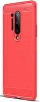 OnePlus 8 Pro Geborsteld TPU Hoesje Rood