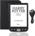 KD E-INK e-reader Kleur knoppen GRIJS - 8GB - Incl Beschermhoes USB adapter - échte Boek ervaring - Spatwaterdicht - 6 inch - Ultra licht 9mm dun - Cadeau Tip inch