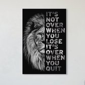 Canvas Schilderij Leeuw Never Give Up | 75 x 100 cm | PosterGuru