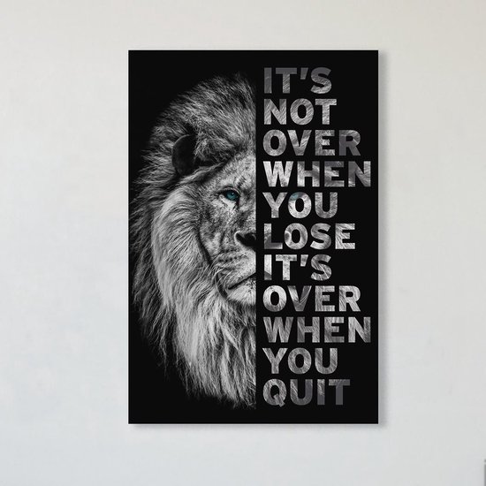 Canvas Schilderij Leeuw Never Give Up | 60 60 | PosterGuru