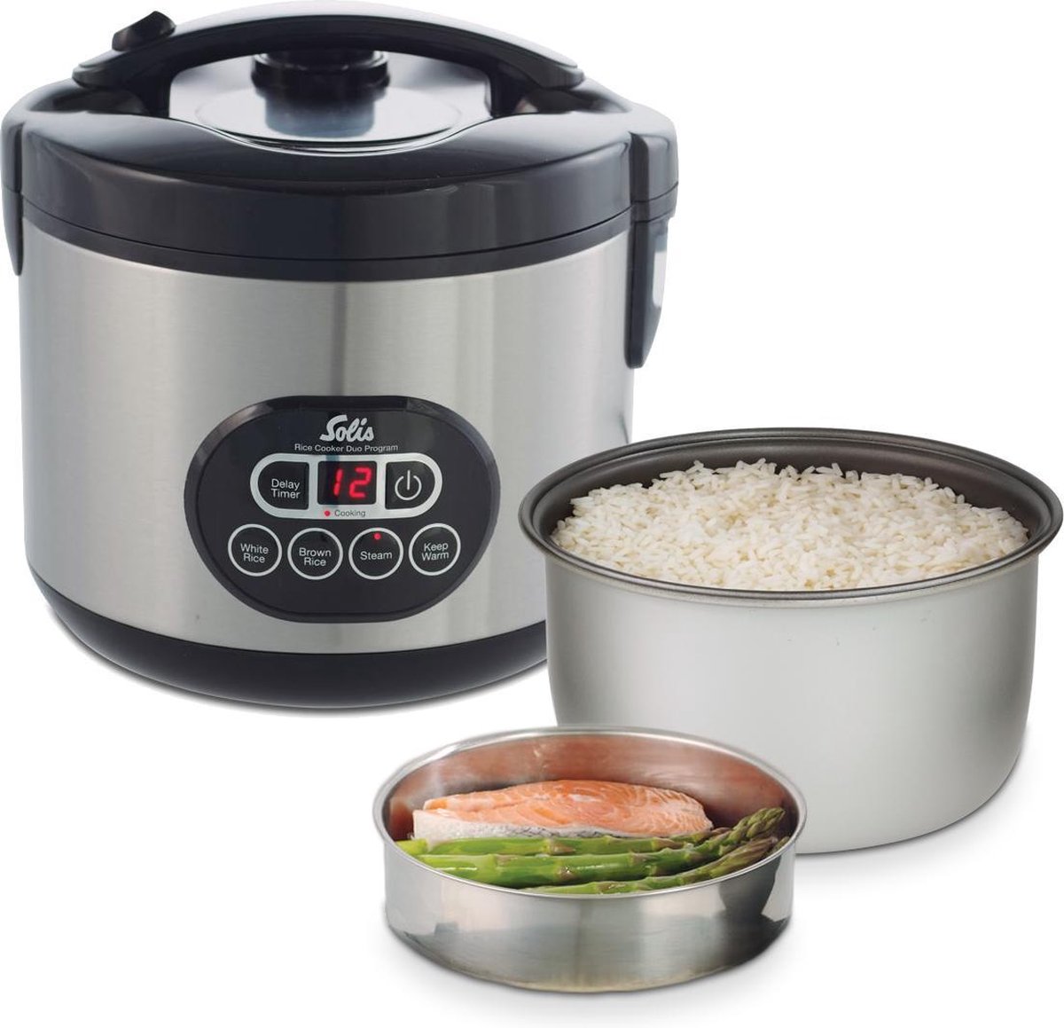 Bol.com Solis Rice Cooker Duo Programm 817 - Rijstkoker en Stoomkoker - Groente Stomer aanbieding