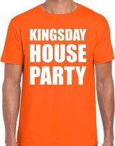 Koningsdag t-shirt Kingsday house party oranje voor heren - Woningsdag - thuisblijvers / Kingsday thuis vieren M