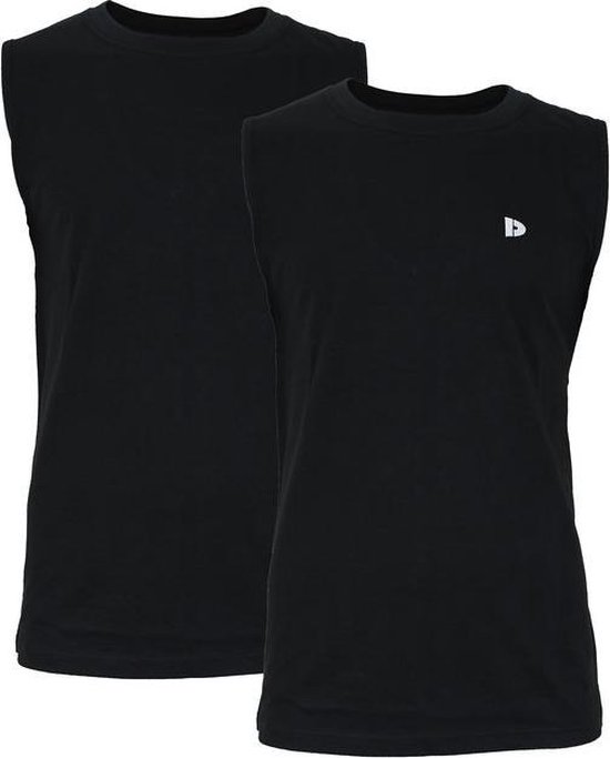 Donnay T-shirt zonder mouw - 2 Pack - Tanktop - Sportshirt - Heren - Maat L  - Zwart | bol.com