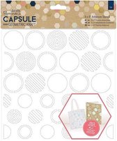 Papermania: Capsule - Geometric Kraft - 8 x 8 Adhesive Stencil (1pc) - Circles (PMA 503280)