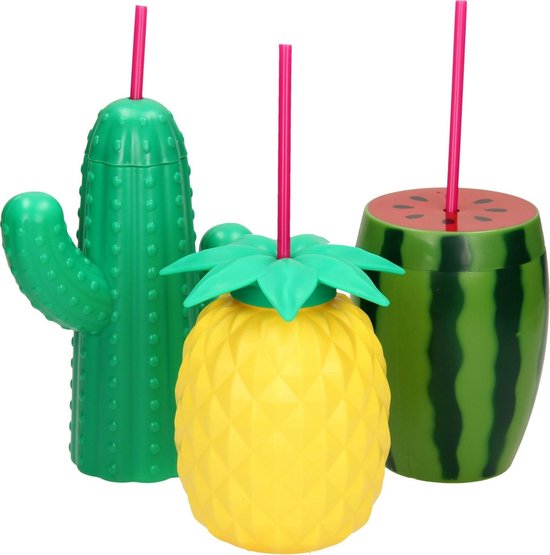 Set van 2 Drinkflessen Voor De Zomer - Strand Drinkflessen - Cactus - 700 ML