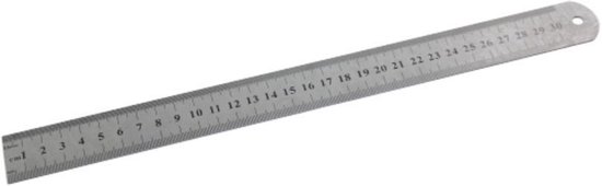 Liniaal metaal 30 cm - meetlat 30 cm - centimeter - stevige liniaal |  bol.com